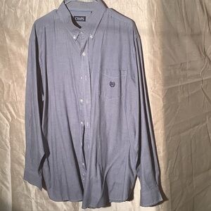 Chaps Men's Casual Blue Button-Down Shirt